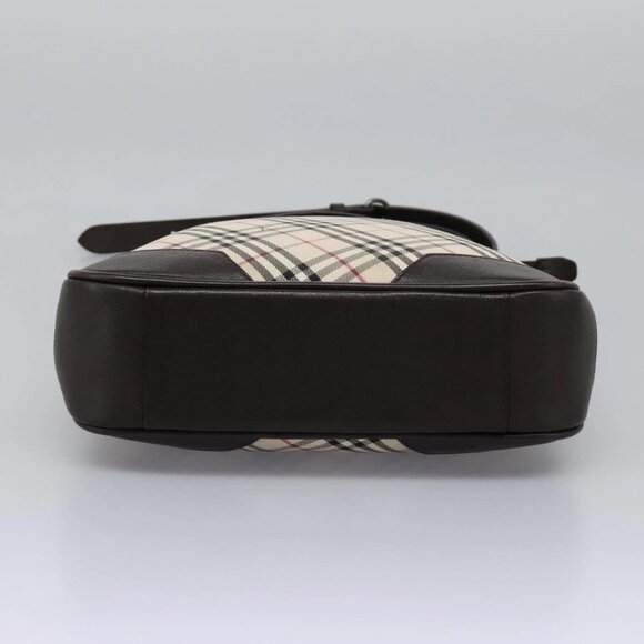 BURBERRY Nova Check Shoulder Bag Canvas Leather Beige Auth BD1036 - Picture 6 of 16